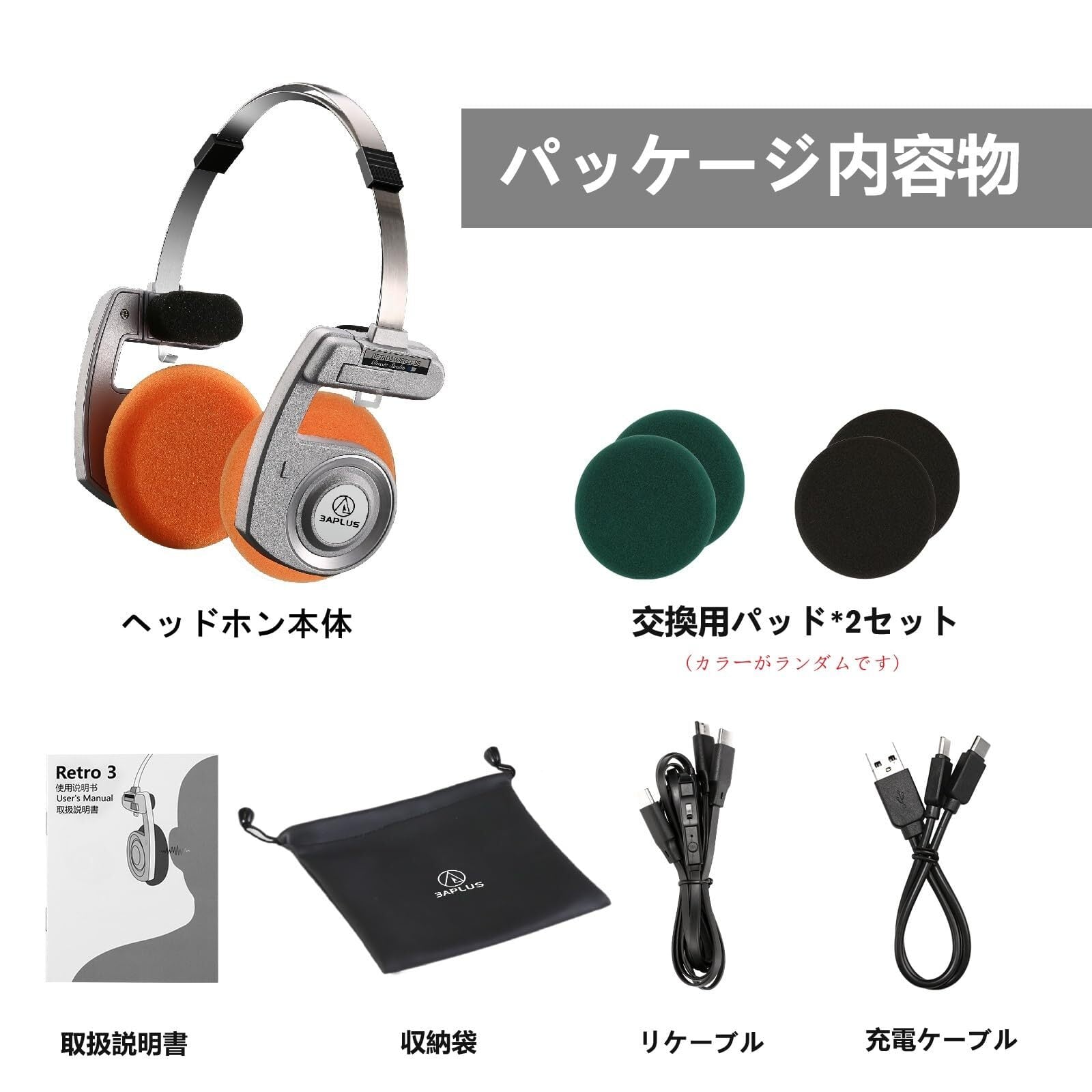 3APLUS Retro 第三世代 Bluetoothヘッドホン オープン型 ワイヤレス