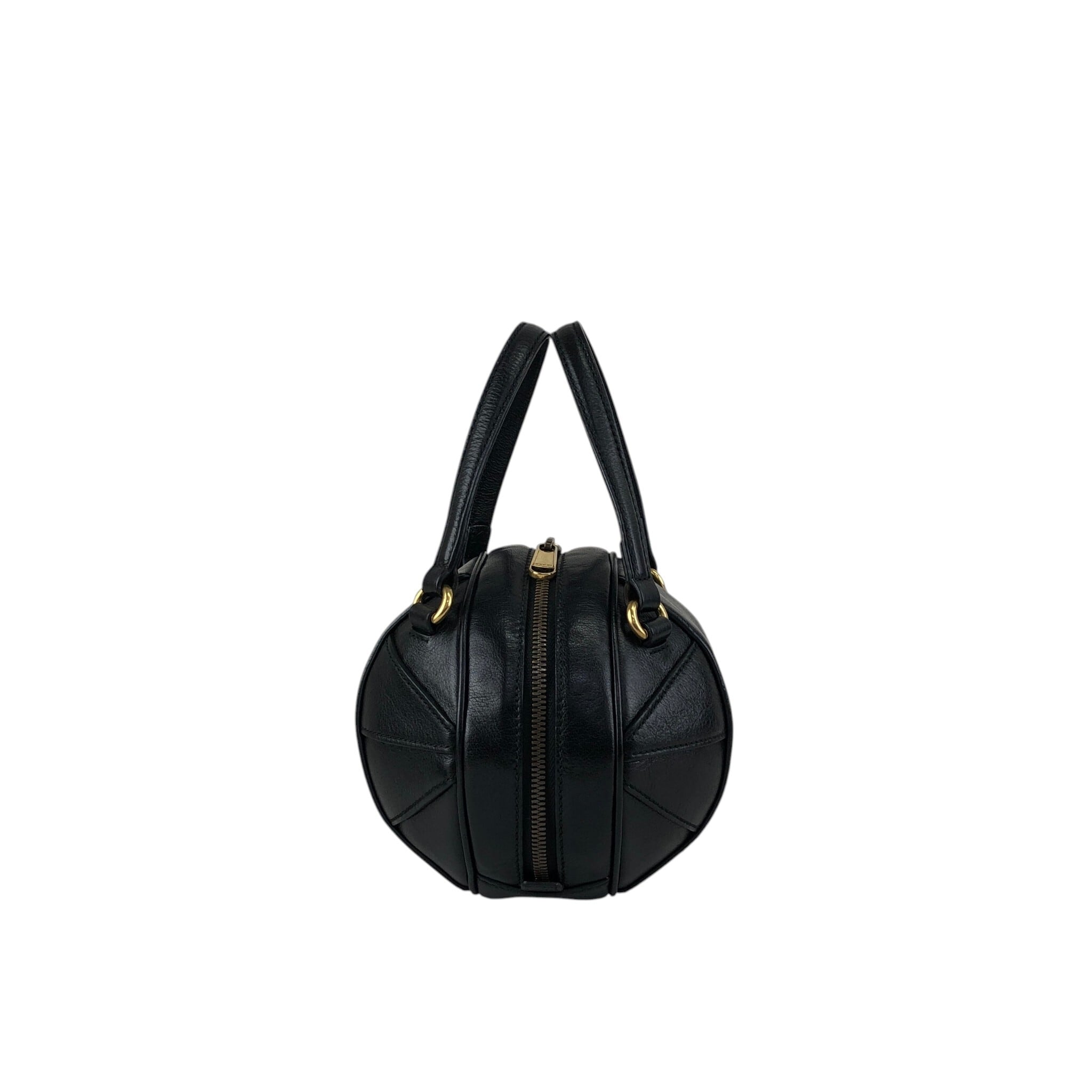 GUCCI グッチ ショルダーバッグ ブラック GGロゴ レザー ラウンド