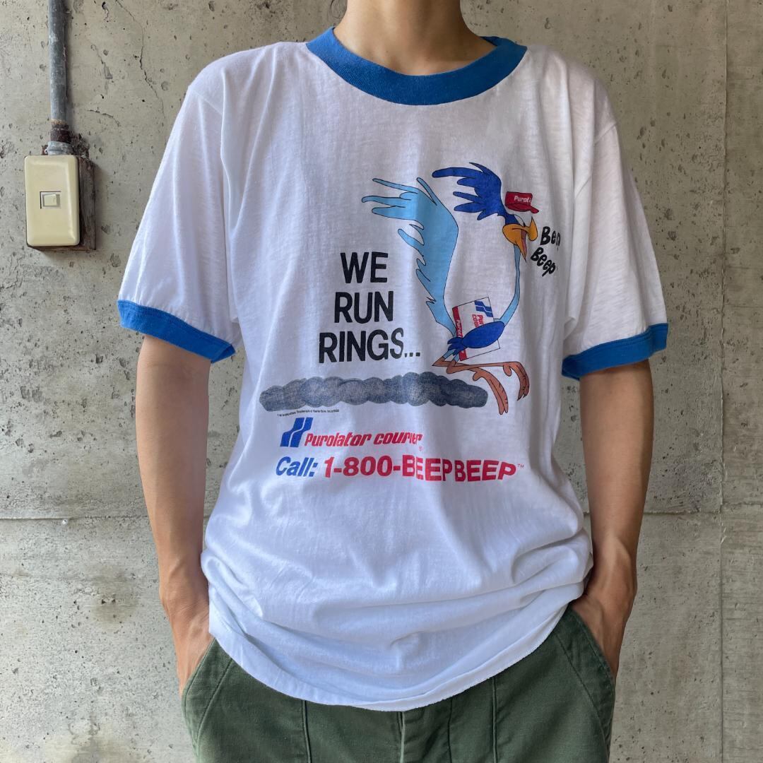 XZ18】Tシャツ リンガー リンガーT 80s 85年 アド 企業T 白T 