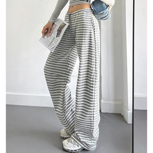 border drawstring casual stretch pants la2306