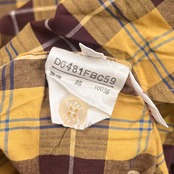 Papas パパス P sport  チェック 長袖シャツ L/イエロー×ブラウン 系 メンズ