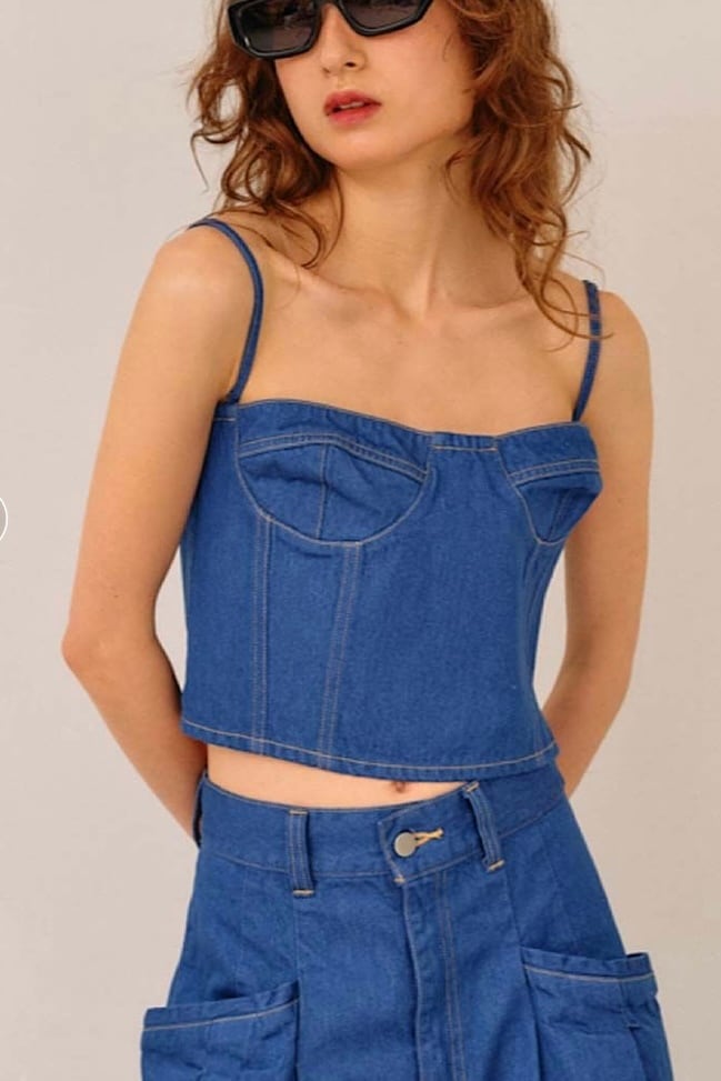 null. denim bustier デニムビスチェ Blue | planet3rd