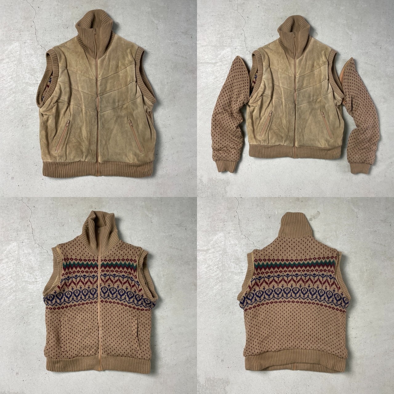 BRAETAN リバーシブル スエードレザージャケット レザーブルゾン 