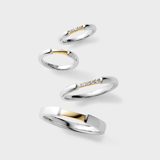 PORTADA BABY RING PUENTE(ダイヤあり)SV925×金メッキYG(ポルターダベビーリング プエンテ シルバー925×金メッキイエローゴールド)