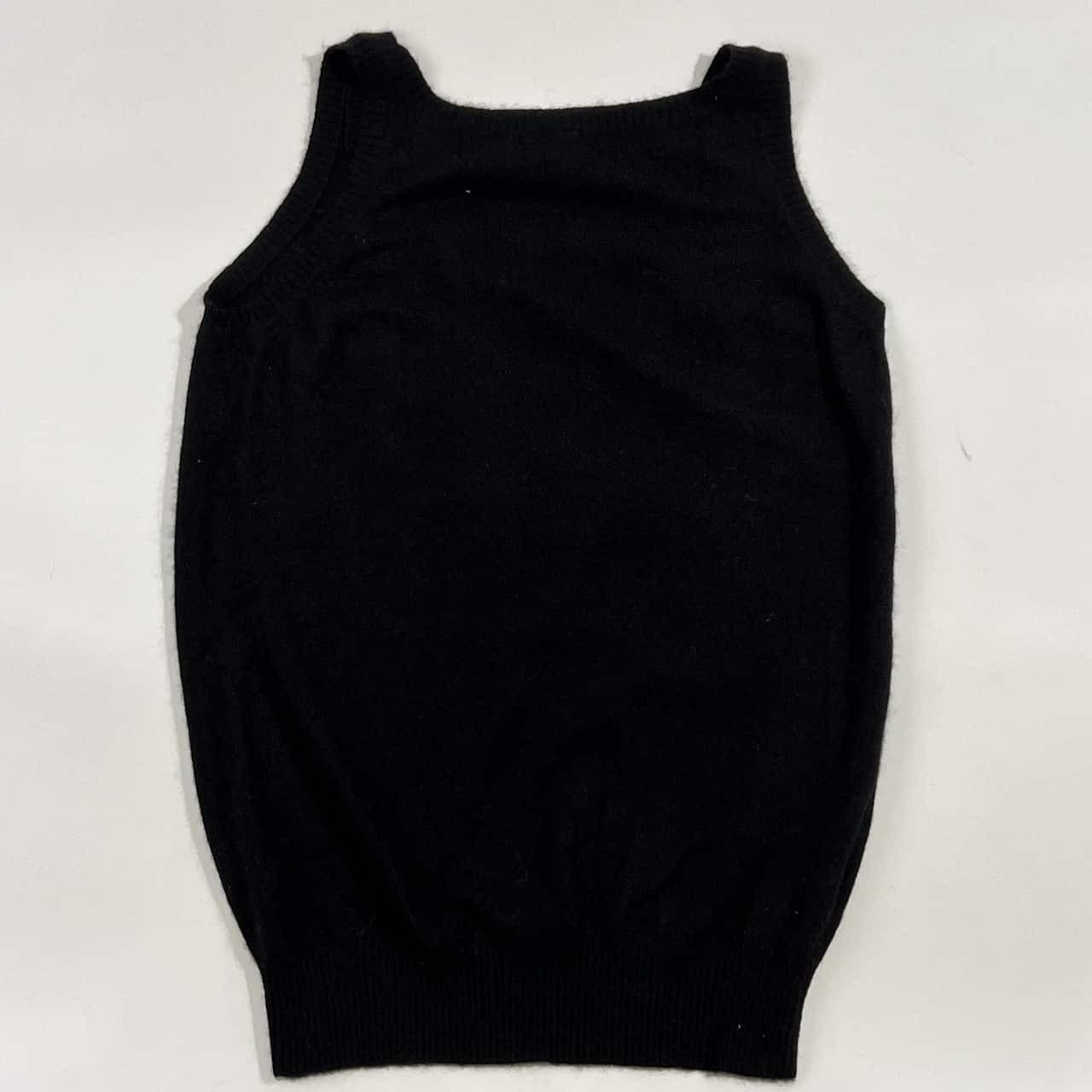 カシミヤ100% 良品計画 無印良品 デザイン ニット タンクトップ L/ブラック レディース