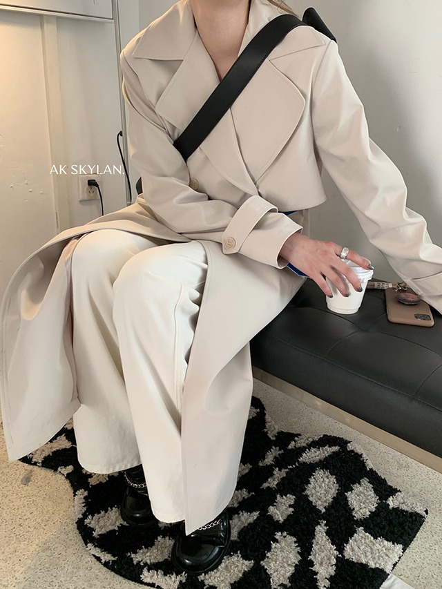 カラージャケット オータムダブルブレスト 秋物 ビッグFスモールZ韓国26957094705