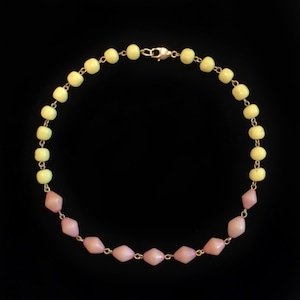 Purple & yellow beads necklace