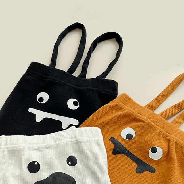 【66-90】秋ハロウィンテーマサロペットパンツセット キッズ