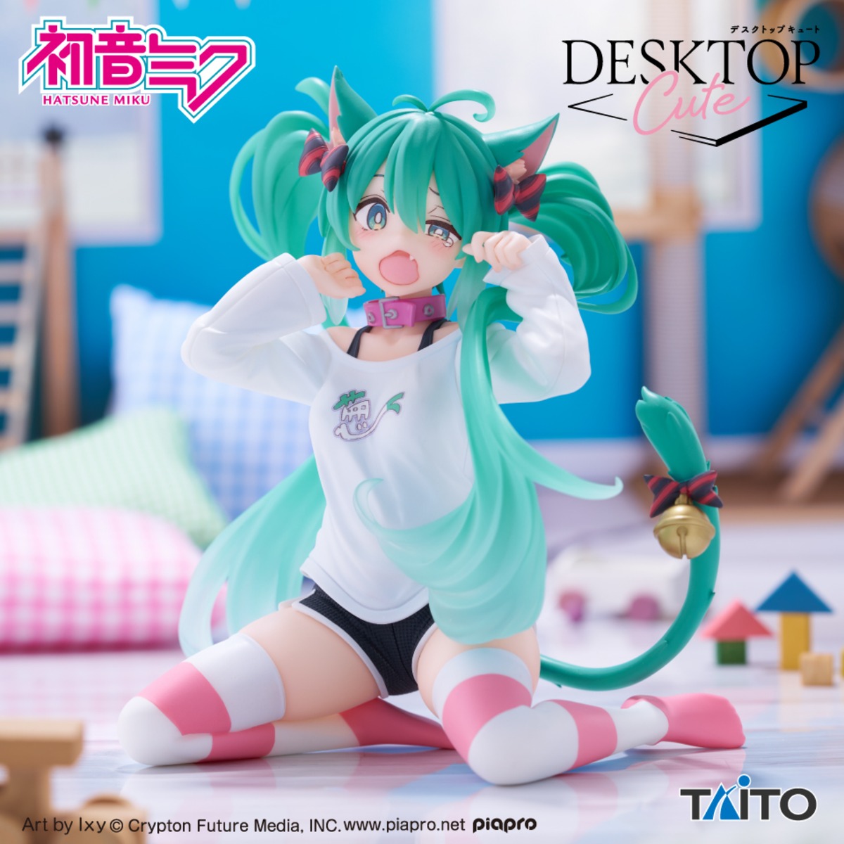 初音ミク Desktop Cute フィギュア ～猫耳Tシャツver.～ | プライズ倉庫