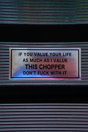 EVILACT sticker " DON'T...THIS CHOPPER " metallic mirror