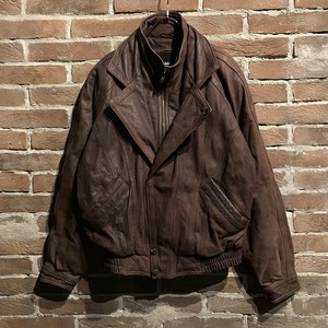 【Caka act3】Layered Gimmick Design Loose Leather Jacket