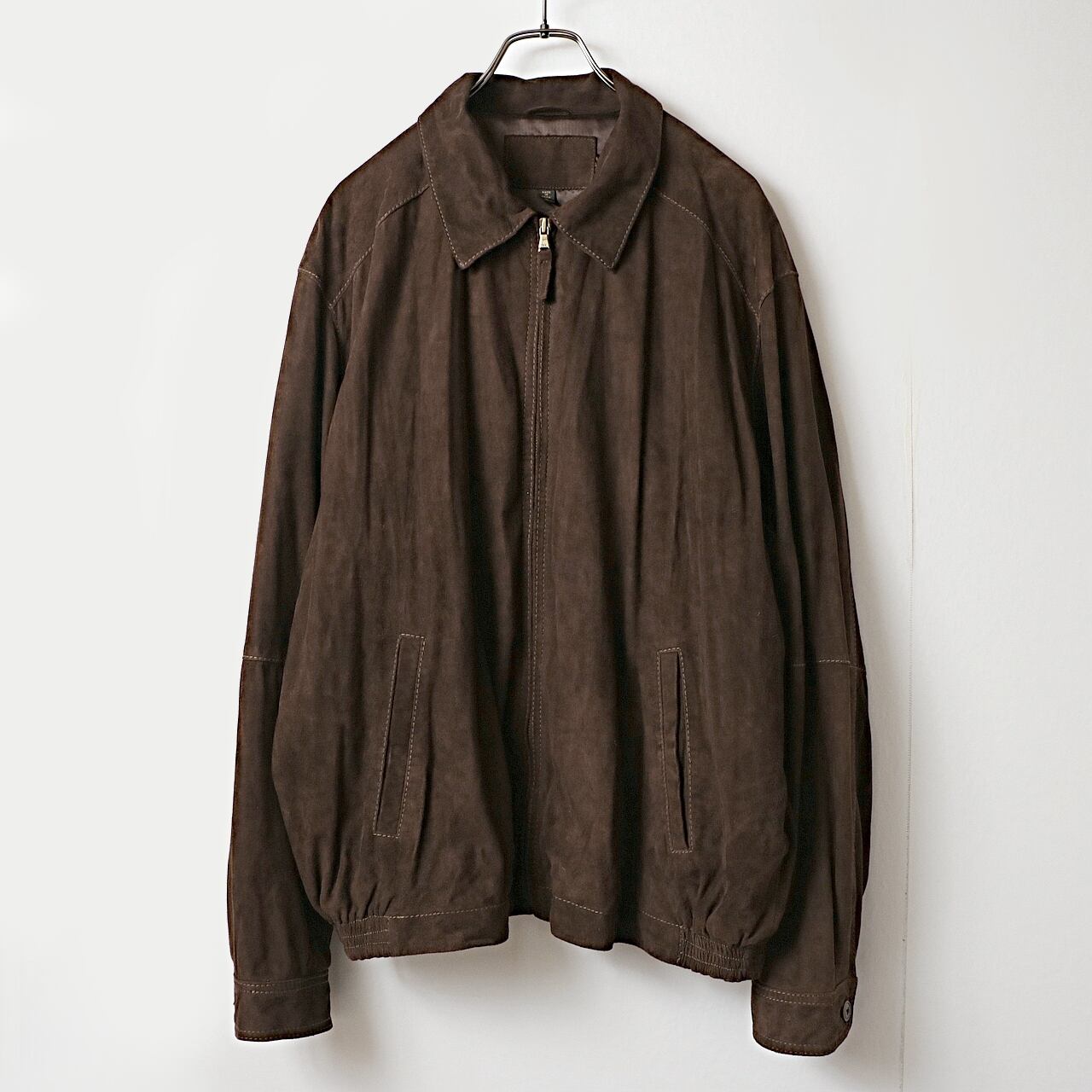 arrow leather care スエード レザー ジップ ジャケット 古着 used