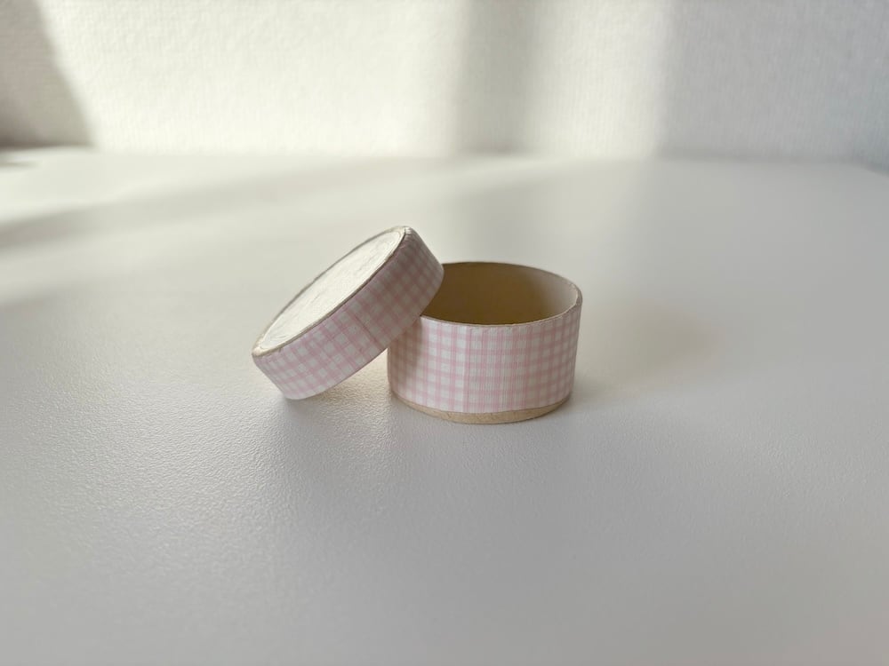 【フランス】ギンガムチェックの未使用の薬入れ / ピンク