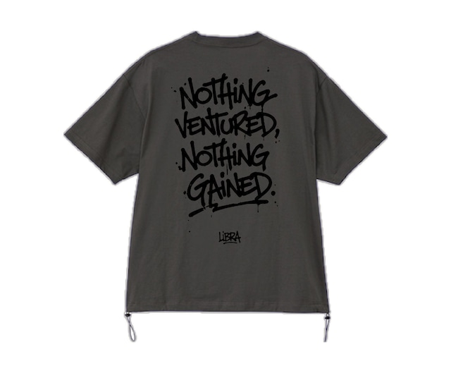 LiBra "Nothing Ventured,Nothing Gained." Draw Cord T-shirts【Dark Gray】LB-24