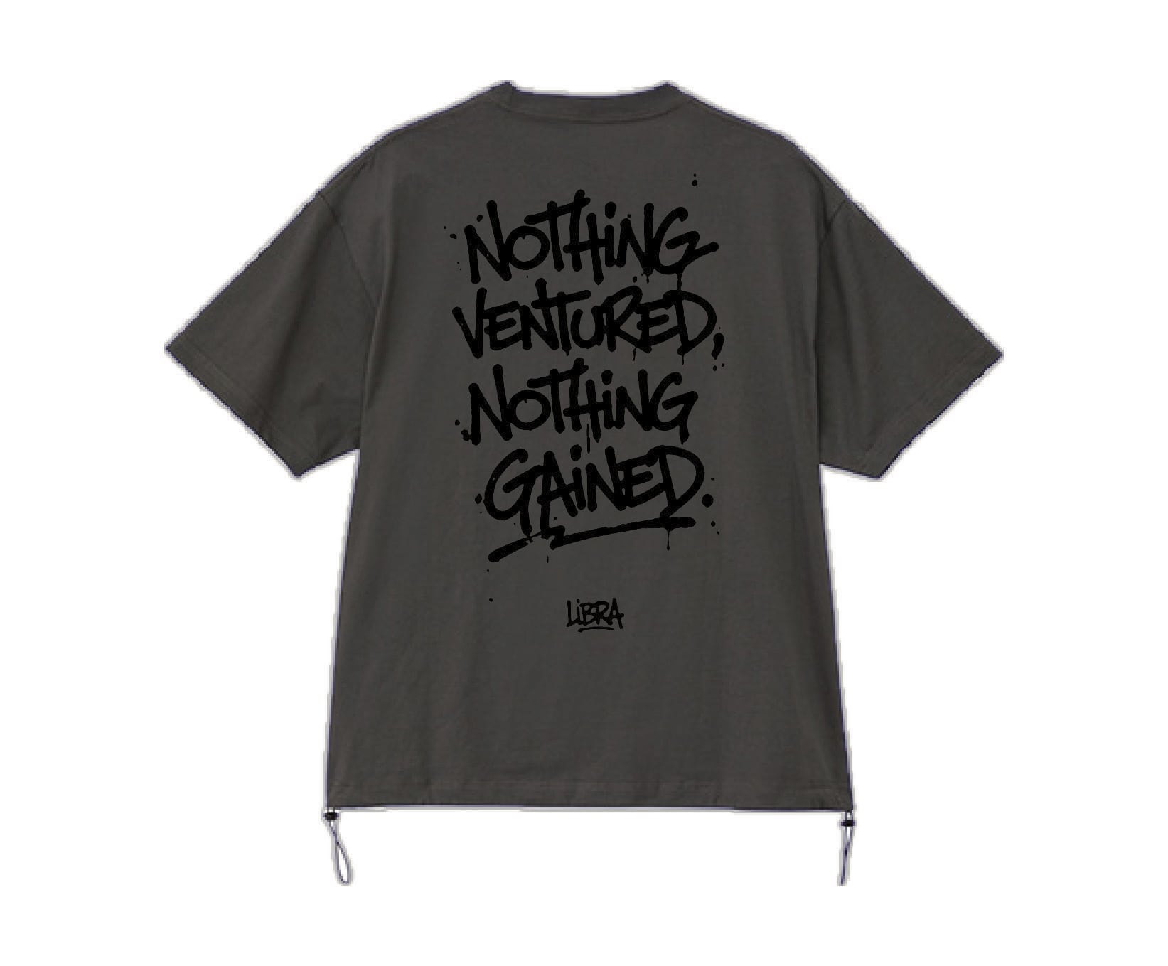 LiBra "Nothing Ventured,Nothing Gained." Draw Cord T-shirts【Dark Gray】LB-24