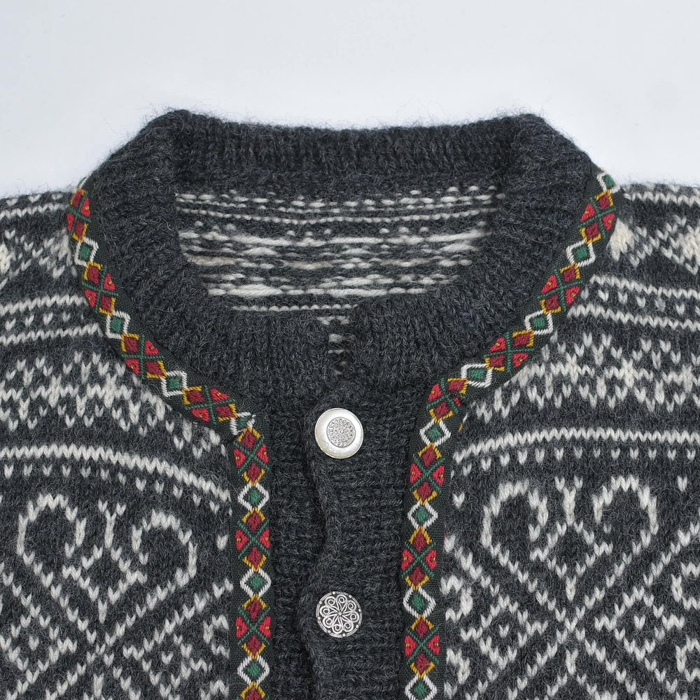 70～80s Nordic Cardigan ノルディック柄 メタルボタン デザイン