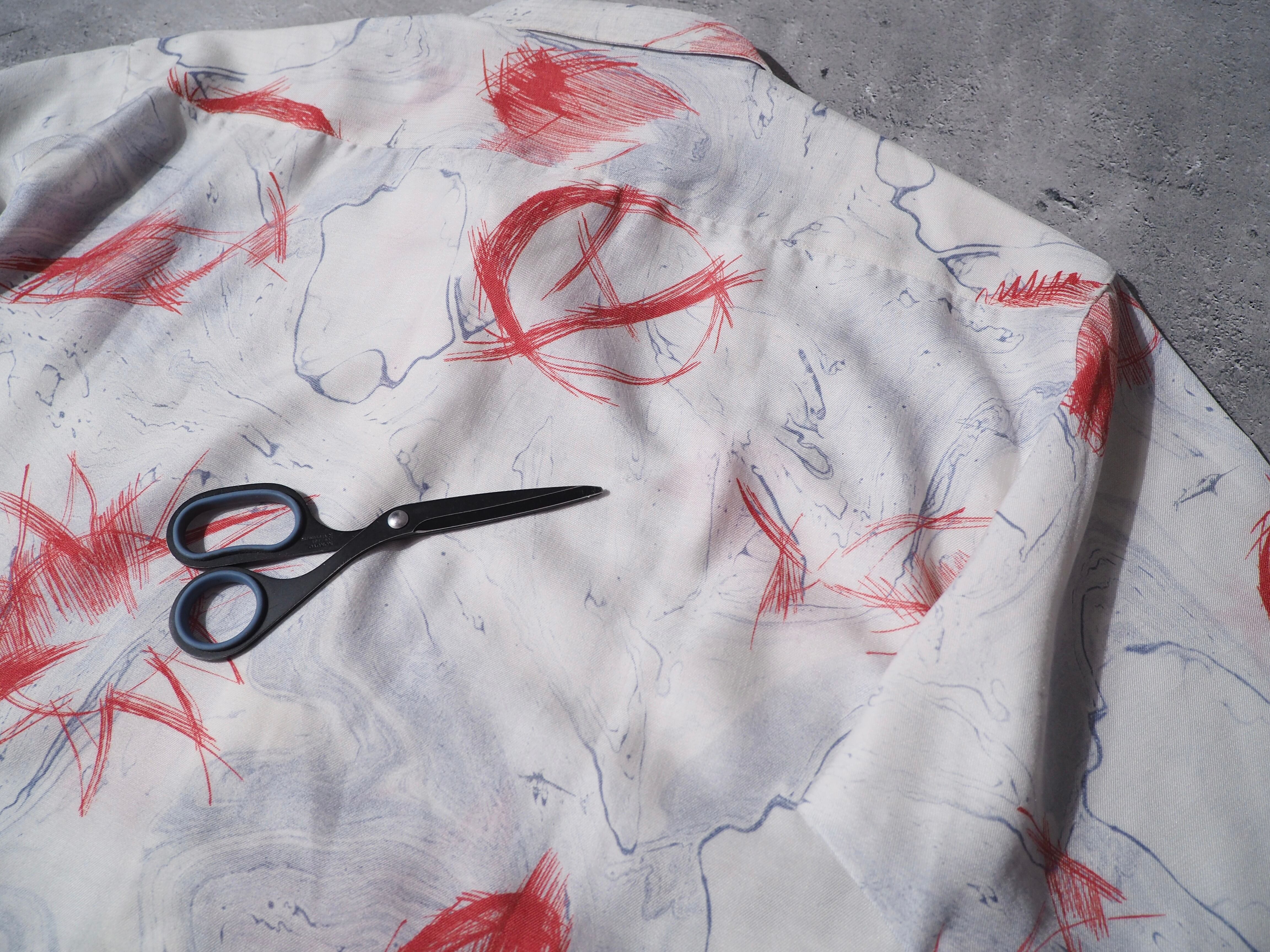 1990s Contemporary art printed box silhouette shirt