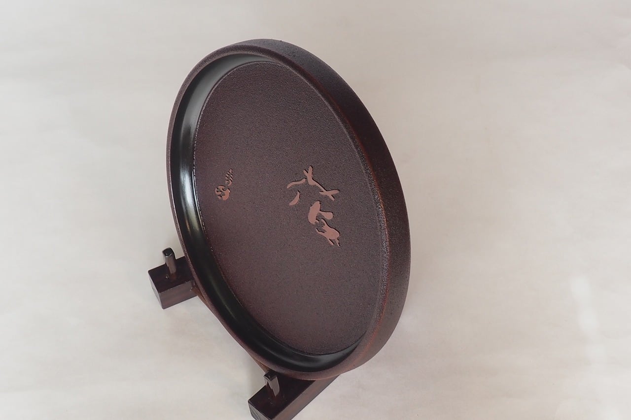 土佐古代塗 8寸（24cm）丸盆【花】 | 土佐古代塗