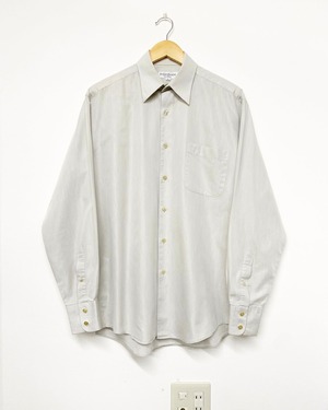 90sYvesSaintLaurentPourHomme Cotton Mixed Wave Narrow Short Collar Shirt/L