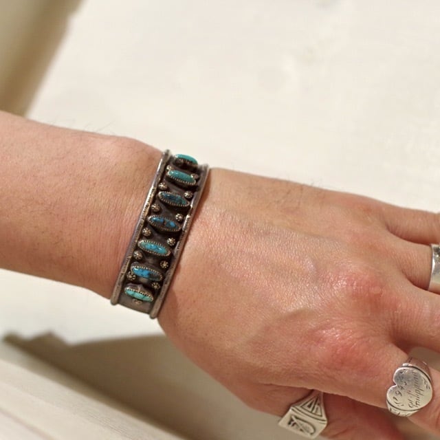 NAVAJO Silver Turquoise Bangle ナバホ