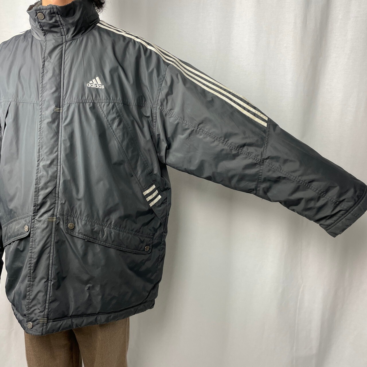 00年代 adidas アディダス ナイロンジャケット 中綿入り メンズ2XL相当 