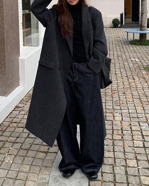 ワイドハイウエストデニムパンツ A0790