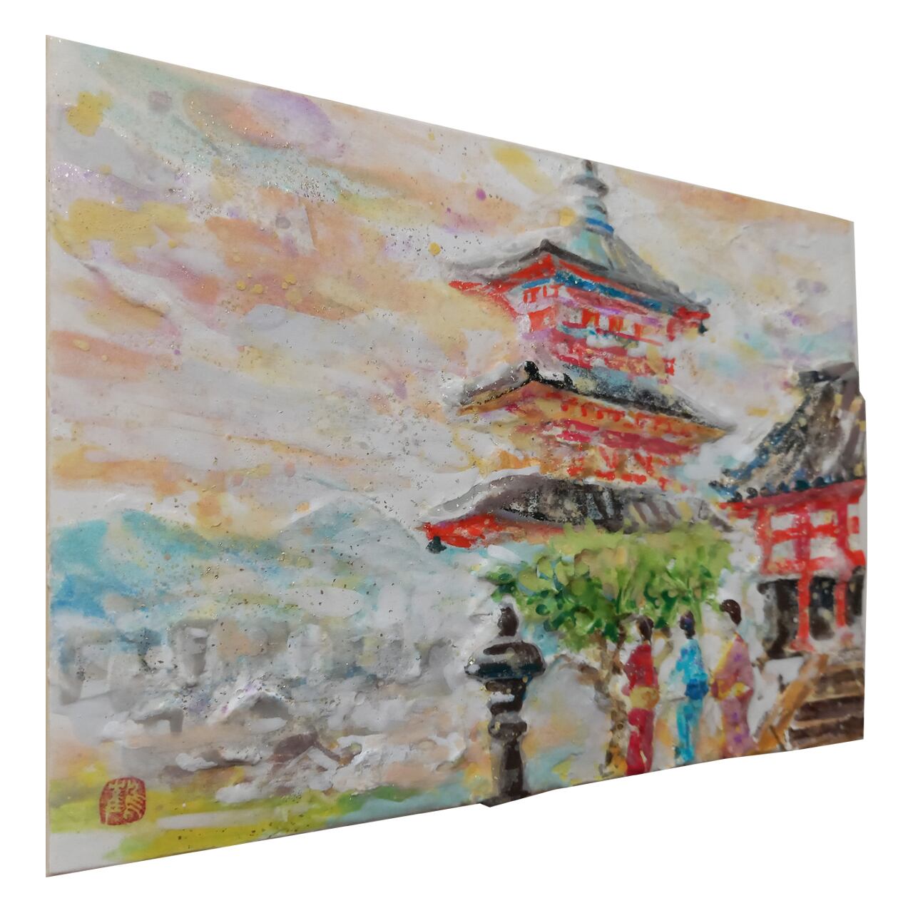 レリーフ日本画 「KYOTO」 | Kenro Art