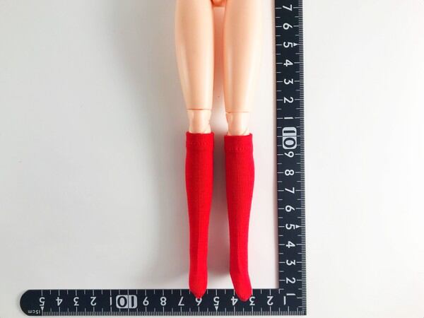 ドールアクセサリ 1/6 女性用 靴下 ストッキング 赤 TKDG23G87-6 - 画像1