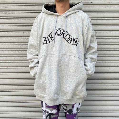 AIR JORDAN ジョーダン　刺繍ロゴパーカー　ビッグサイズ　グレー　XXL