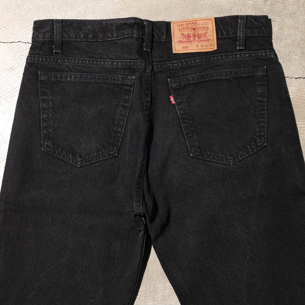 美品 36×30 USA 93年 Levi’s 505 サルファー ブラック デニムパンツ