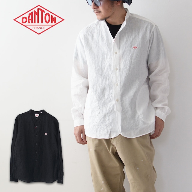 DANTON [ダントン] M LINEN BAND COLLAR SHIRT [DT-B0280KLS] リネンバンドカラーシャツ・リネンシャツ・長袖シャツ・バンドカラー・シャツ・MEN'S [2024SS]