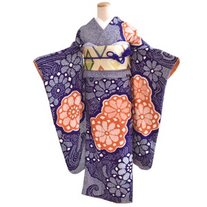 振袖 レンタル フルセット ヴィンテージ振袖 ビンテージ 昭和初期 M〜Lサイズ 総絞り花文様 【KIMONO梅千代】 umefv0013