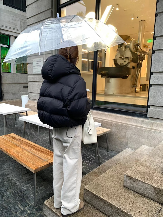 (即納) ounce / Bunny hoodie padded jacket 2color