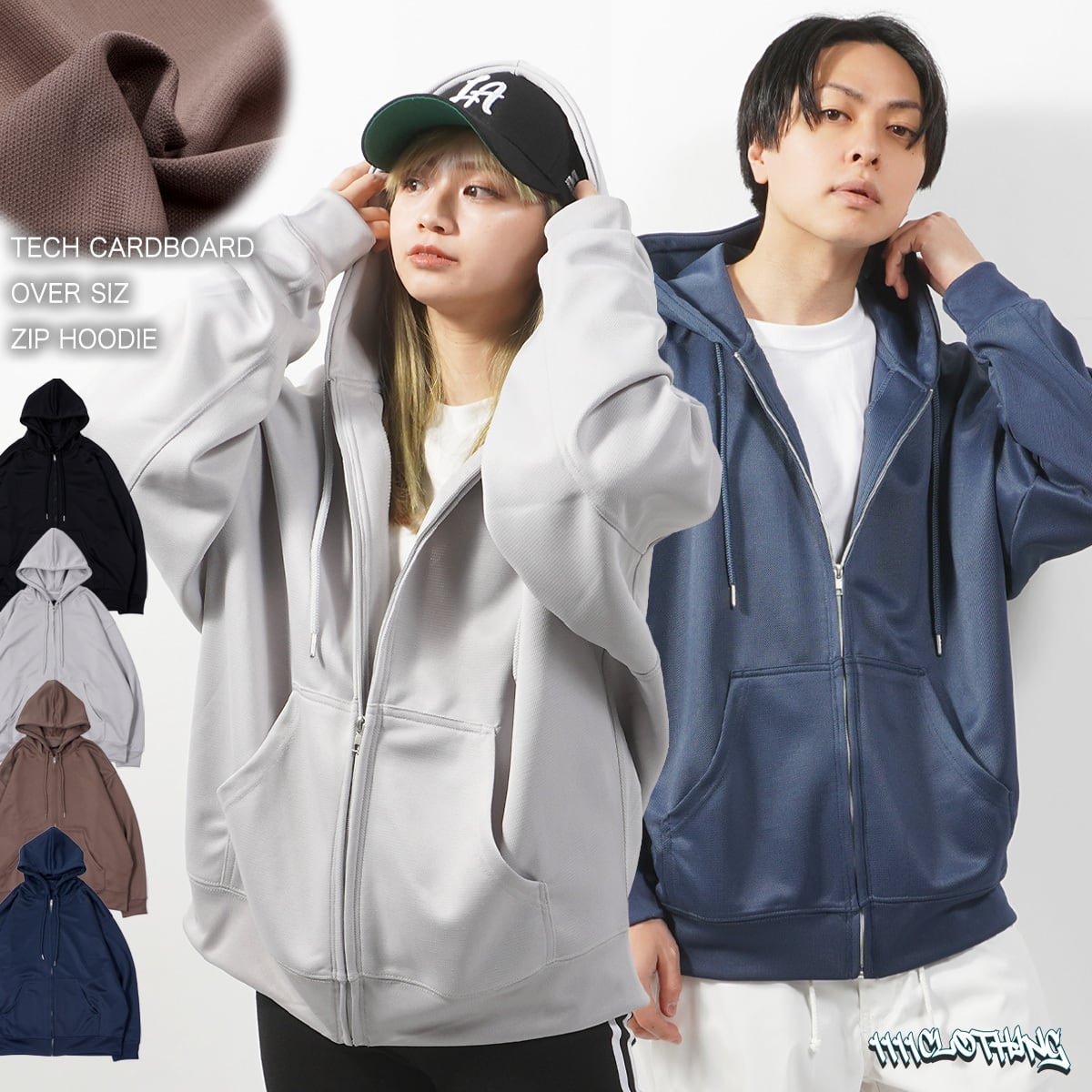 LQ (Y's) zip  design hoodie パーカー　オーバーサイズ