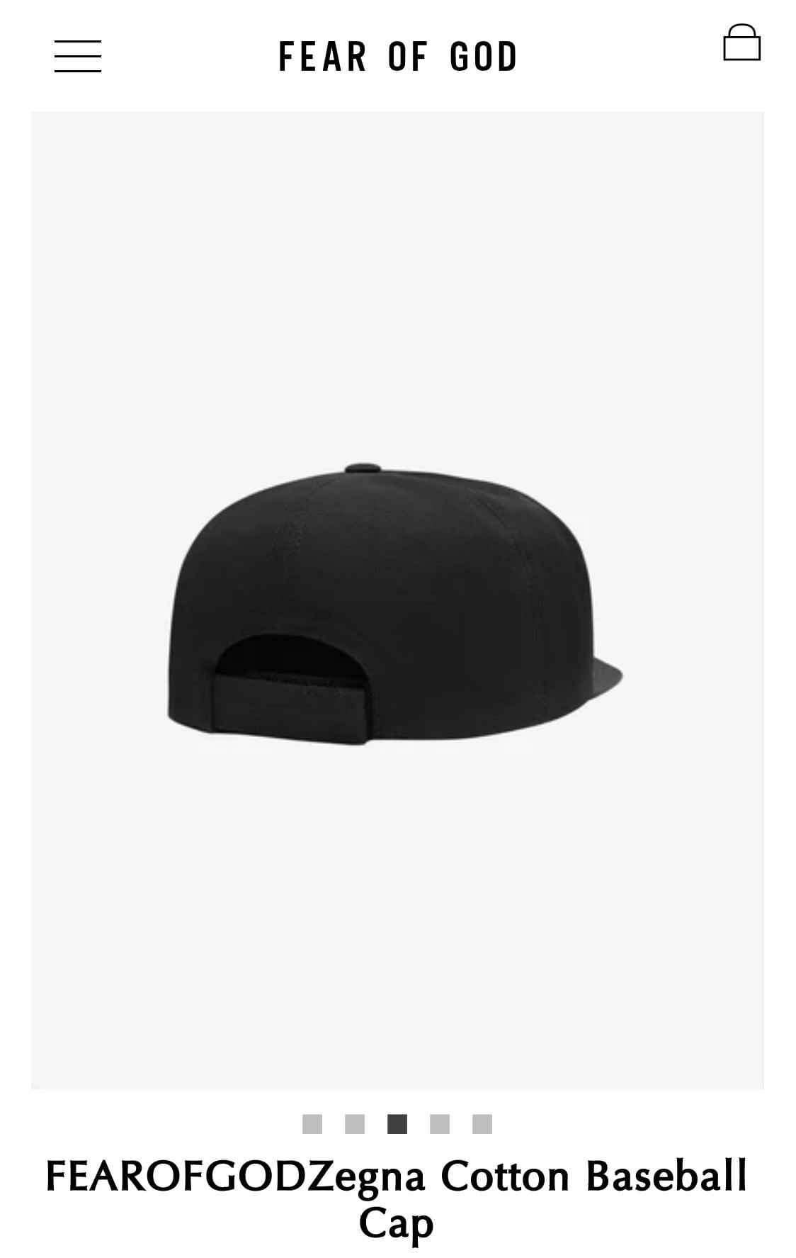 FEAROFGODZEGNA FEAR OF GOD exclusively for Ermenegildo Zegna CAP