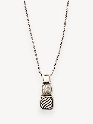 Diamond Chiclet Triple Drop Pendant