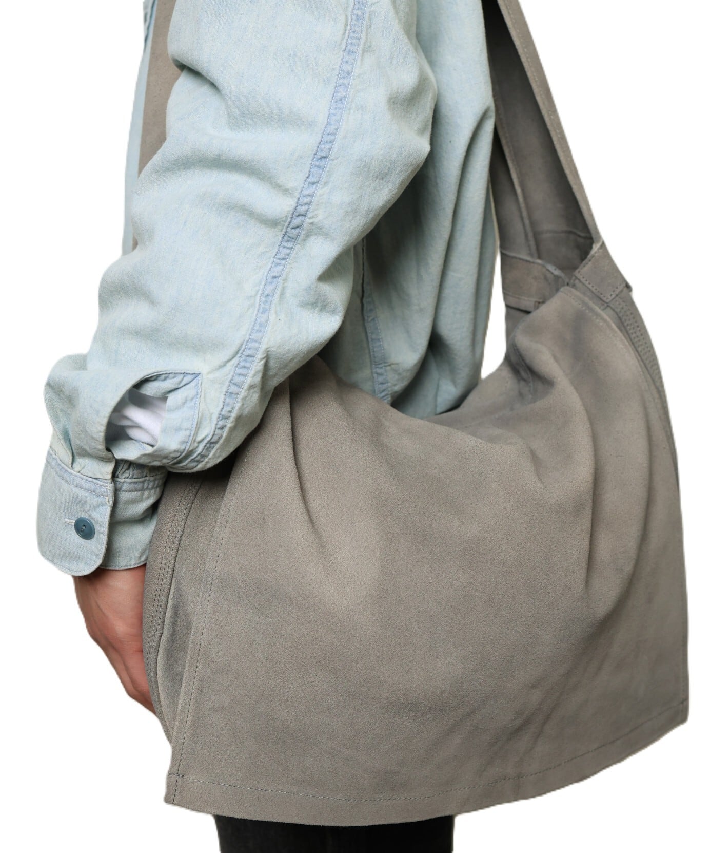 SEVEN BY SEVEN / 800-6171152 LEATHER SHOULDER BAG (GRAY