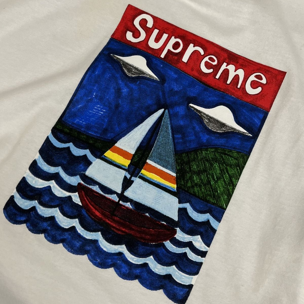 supreme Sailboat Tee Light Pink Sサイズ