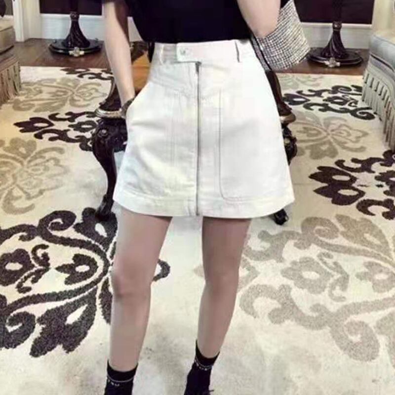 スリムスカート ジッパーショートスタイル 大きめサイズ ミックスインファッション19301565310