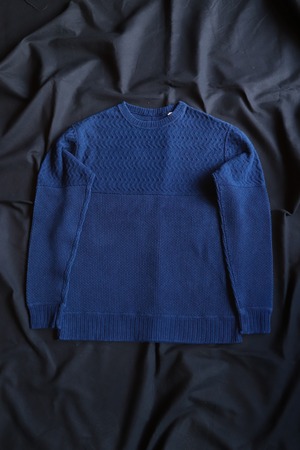 BLUE BLUE/ブルーブルー　インディゴ フィッシャーマンズ コットンセーター　700085314