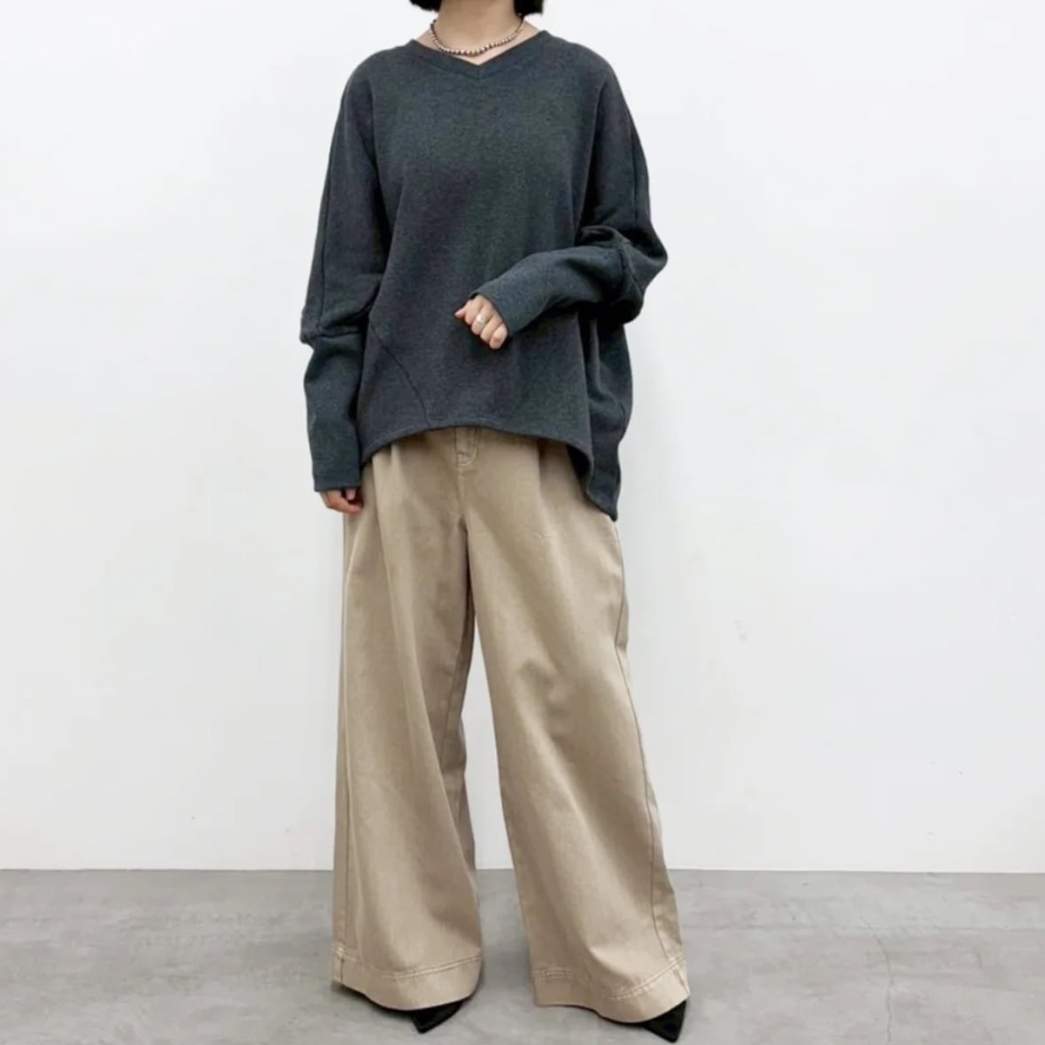 CYNICAL(シニカル)】裏起毛Vネックロングリブプルオーバー［552-95148