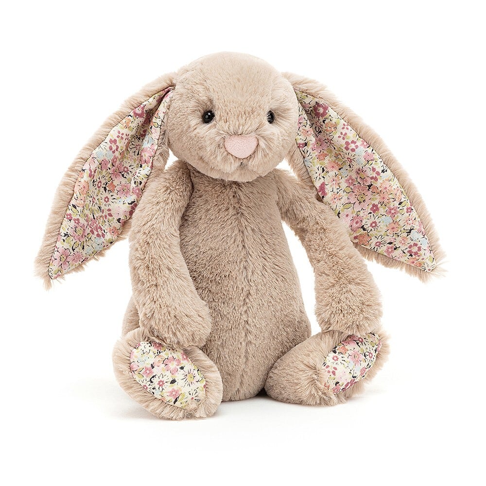 Jellycat ジェリーキャット | Blossom Bea Beige Bunny Small Sサイズ たれ耳 花柄 うさぎ ぬいぐるみ バニー BASS6B ベージュ | Kids&Baby Primii