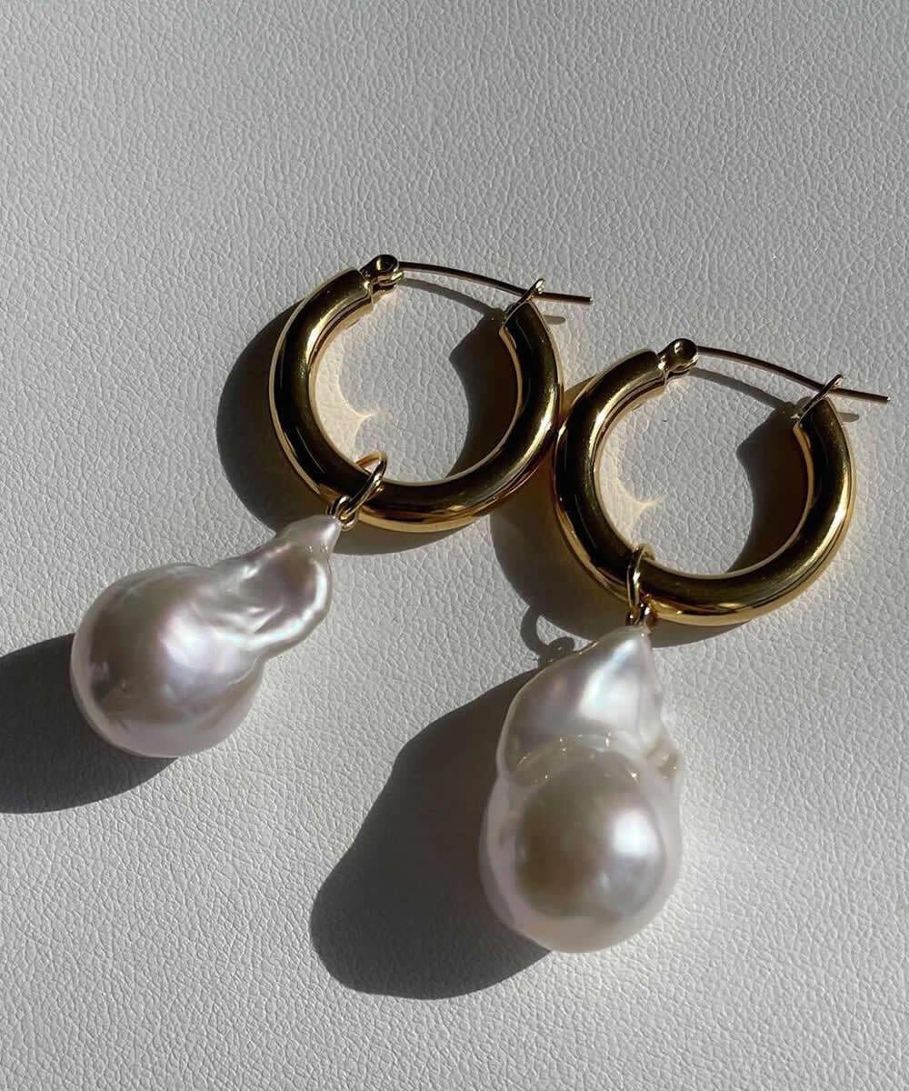 baroque pearl 3way hoop pierce〈高品質 Sクラス〉 | LARICA