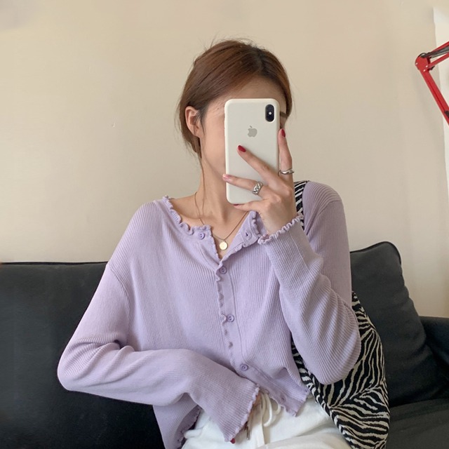 スプリングショートニットセーター レディーススタイル薄手カーディガンジャケット 春物 スーパーモール35863134314