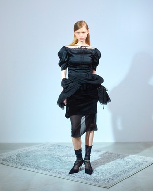 draping curtain ONE PIECE - Black