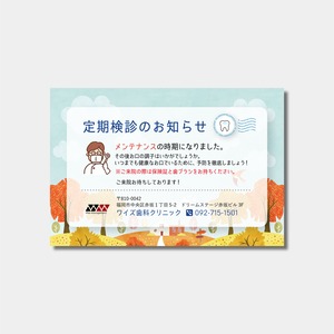 リコールハガキ 定期検診のご案内 DS-213 (100枚セット)