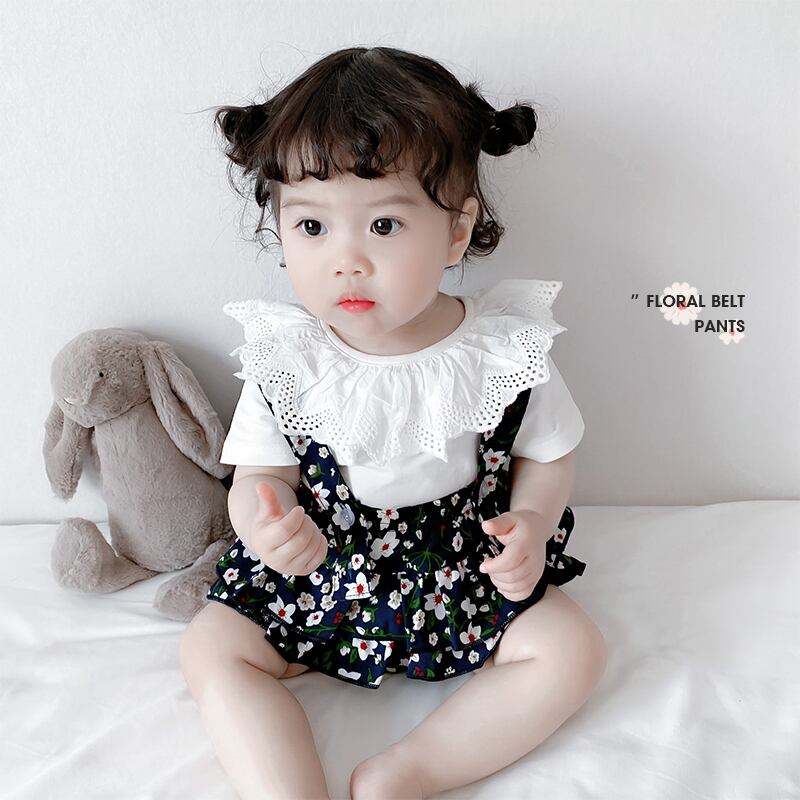 サマーフローラルオーバーオール ワンピース 大人ガーリー スウィート キュート カジュアル 夏物 花柄 超面白いベビーショップ85716998127