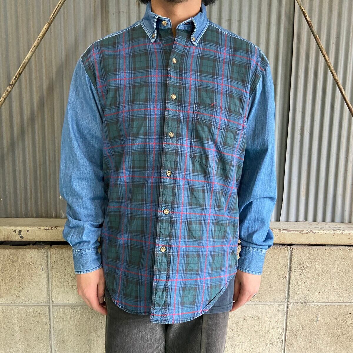 90年代 OLD GAP オールドギャップ チェック柄 ボタンダウン デニム 90年代 OLD GAP オールドギャップ チェック柄 ボタンダウン デニム