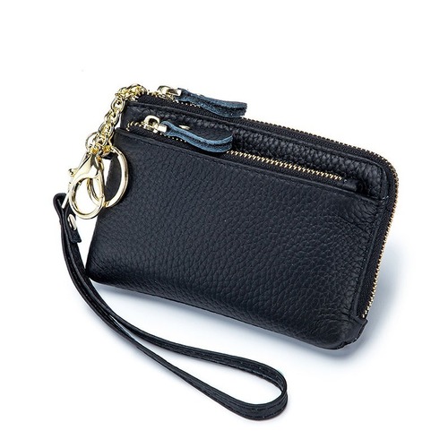 新しいクロスボーダー多機能本革キー小銭入れ女性のシンプルなハンドキャリーストラップショート財布カードホルダーコインバッグ