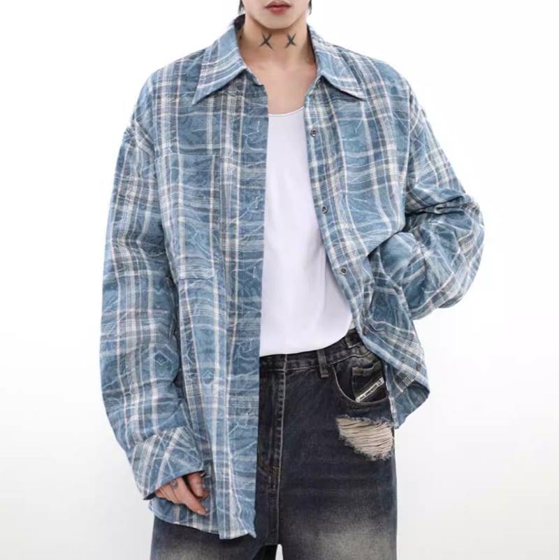 ウォッシュチェック オーバーシャツ LB1872